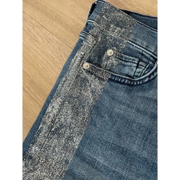 7 For All Mankind sz 29 Jeans Embellished Bairds - Picture 2 of 5